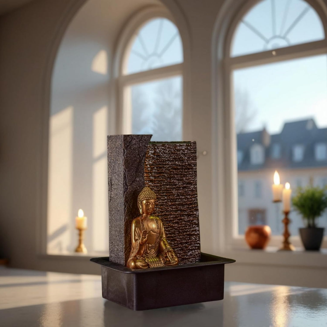 Zen Light – Zimmerbrunnen Buddha Jati – originelle Geschenkidee – Objekt Feng Shui und Wohlbefinden