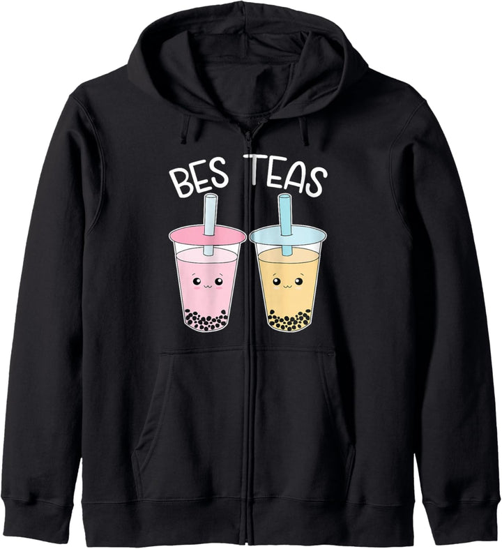 Bes Teas Besties Bubble Tea Cute Boba Best Friends Kapuzenjacke