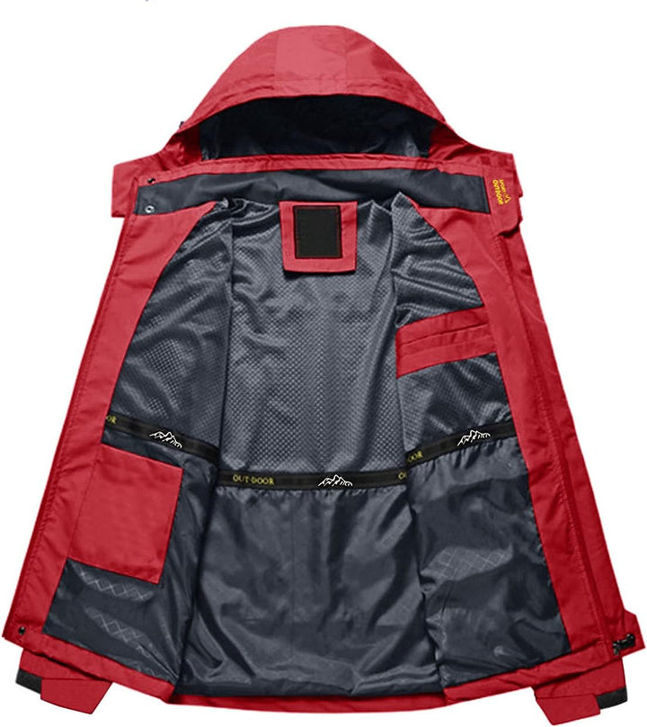 KEFITEVD Softshelljacke Herren Wasserabweisende Funktionsjacke mit Abnehmbarer Kapuze Leichte Outdoo