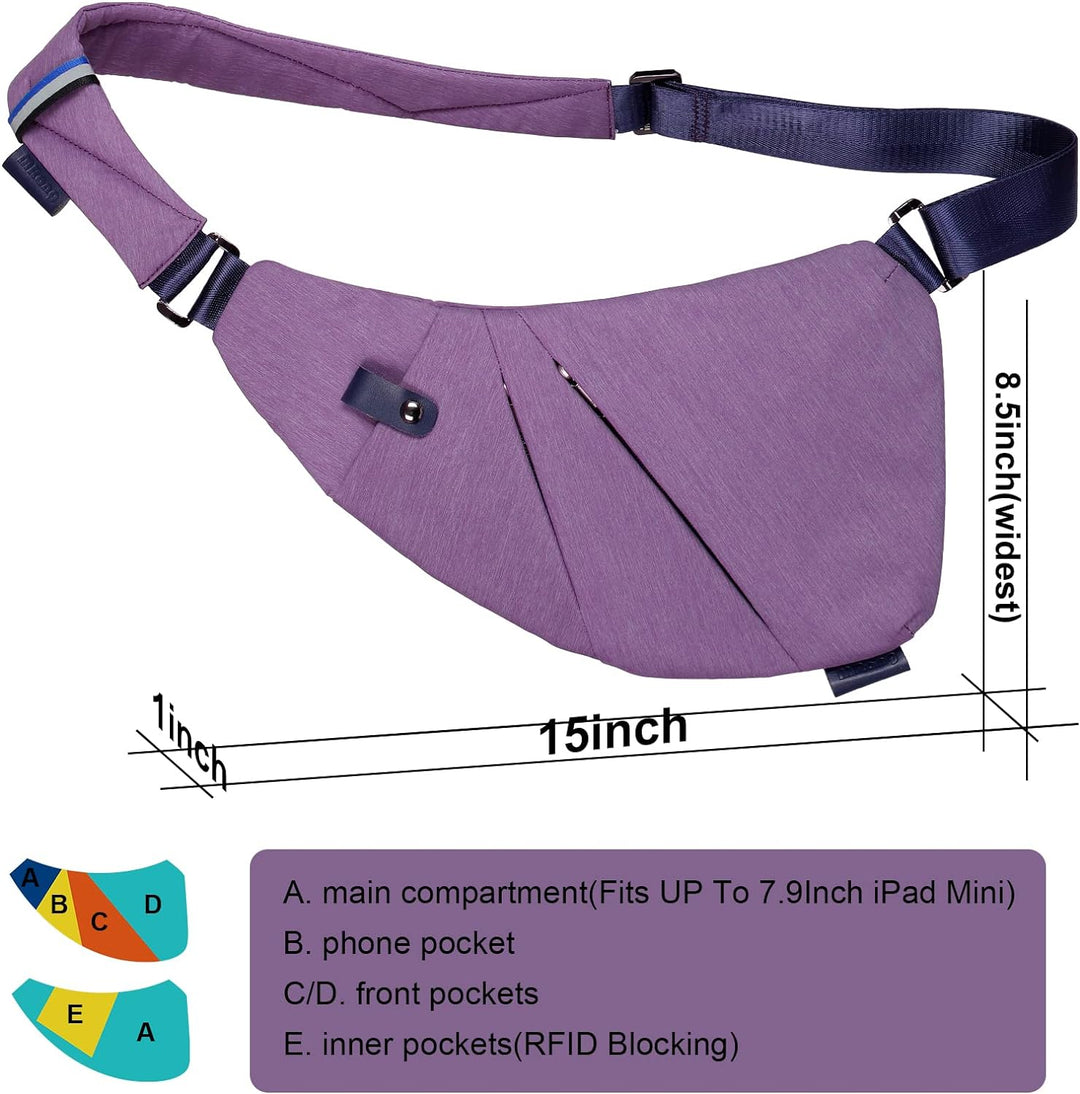 MRang Schultertaschen Herrentaschen Crossbody Tasche Chest Pouch Schultertasche für Outdoor-Sport Re
