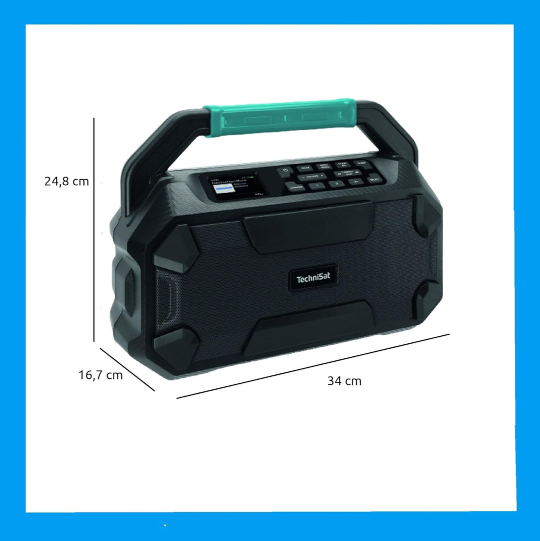 TechniSat Viola 231 OD – Makita Akku kompatibles Baustellenradio (DAB+, UKW, AUX in, Bluetooth, IPX4