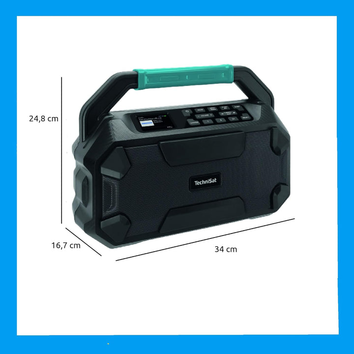 TechniSat Viola 231 OD – Makita Akku kompatibles Baustellenradio (DAB+, UKW, AUX in, Bluetooth, IPX4