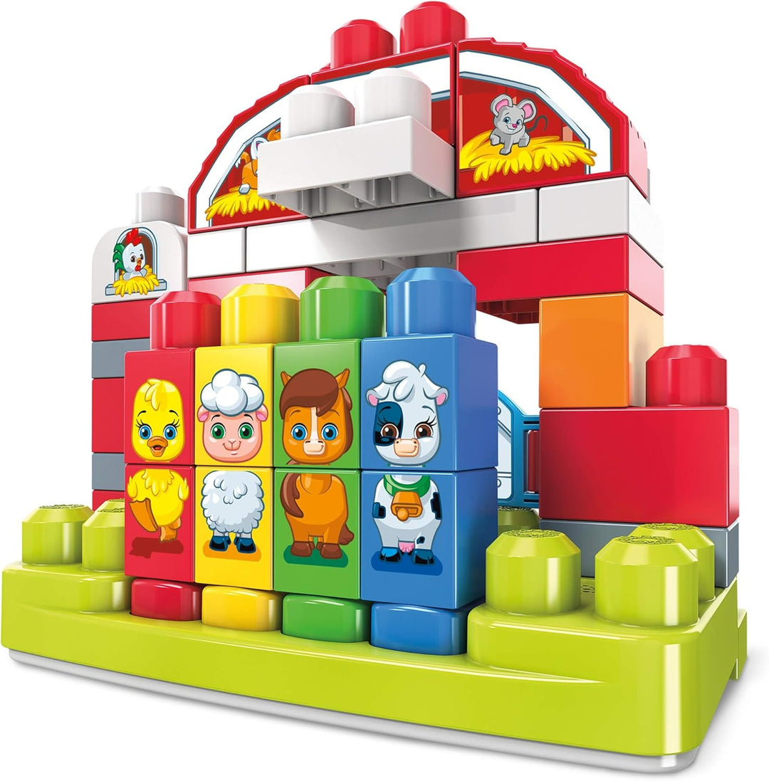 MEGA Bloks GCT50 - Musikspass-Bauernhof mit 46 Teilen, Spielzeug ab 1 Jahr Bauernhof mit Musik 46 Te