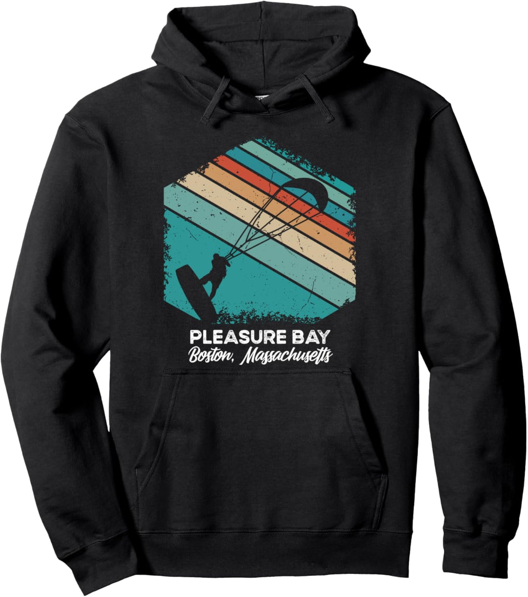 Vintage Retro Kitesurf PLEASURE BAY Kite Surfing Pullover Hoodie