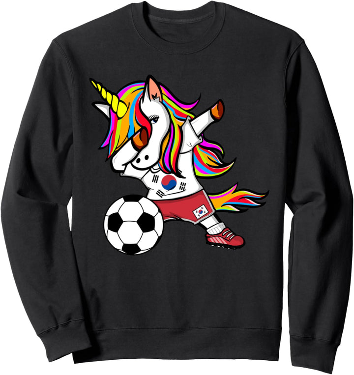 Dabbing Einhorn Unicorn Südkorea Fussball Koreanische Flagge Sweatshirt
