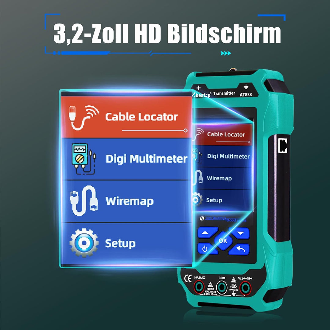 AT838 Abestop Multifunktionale Kabeltester Locator Circuit Tracer mit Multimeter-Funktion, Undergrou