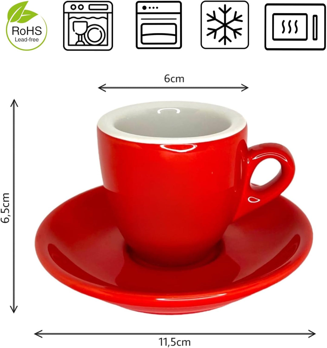 MY Obsession Espressotassen Set, 56 ml – extra dickwandig, italienisches Design, Premium Geschenkver