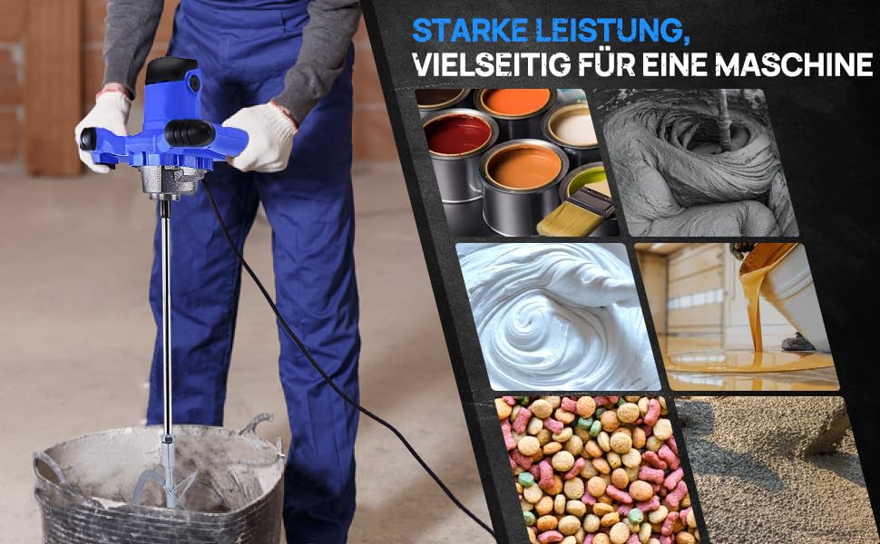 Mörtelrührer Rührwerk für Mischgut Beton, Mörtel, Putz, Handrührwerk, Rührgerät Mörtel Betonrührer E