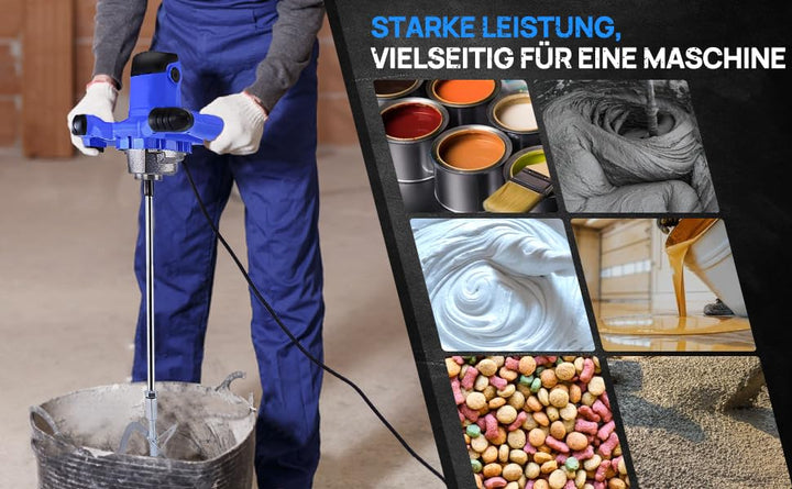 Mörtelrührer Rührwerk für Mischgut Beton, Mörtel, Putz, Handrührwerk, Rührgerät Mörtel Betonrührer E
