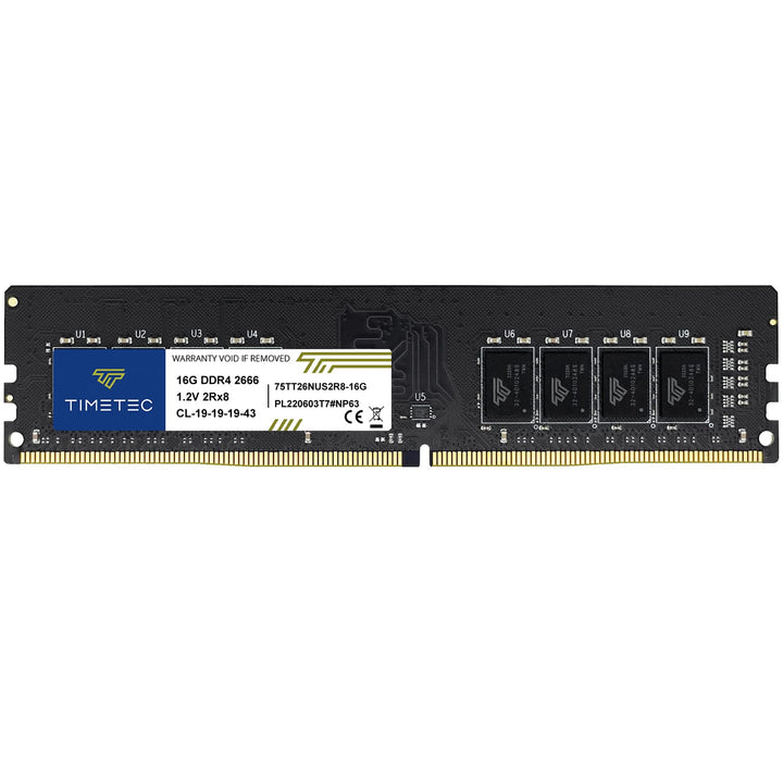 Timetec 16GB DDR4 2666MHz PC4-21300 Non-ECC Unbuffered 1.2V CL19 2Rx8 Dual Rank 288 Pin UDIMM Deskto