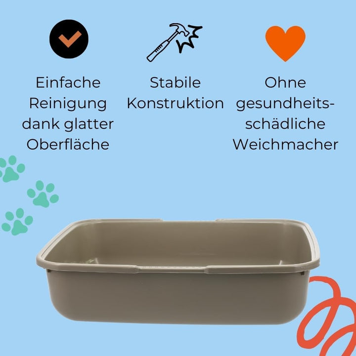 2er Set Katzenklo XL Katzentoilette offen ohne Deckel Katzen Schalentoilette Klo Toilette Zubehör Do