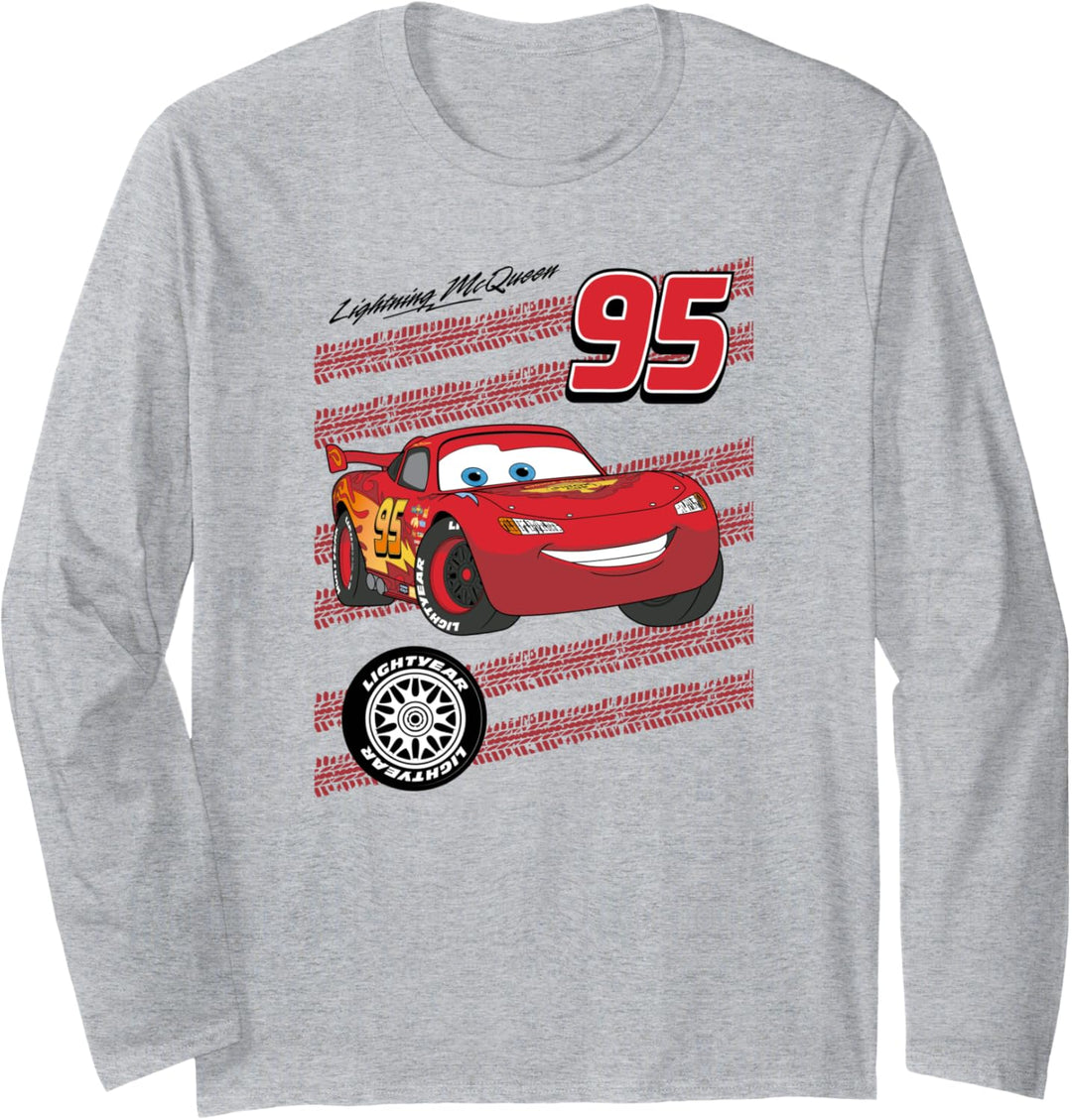 Pixar Cars Lightning McQueen Lightyear Tire Treads Langarmshirt