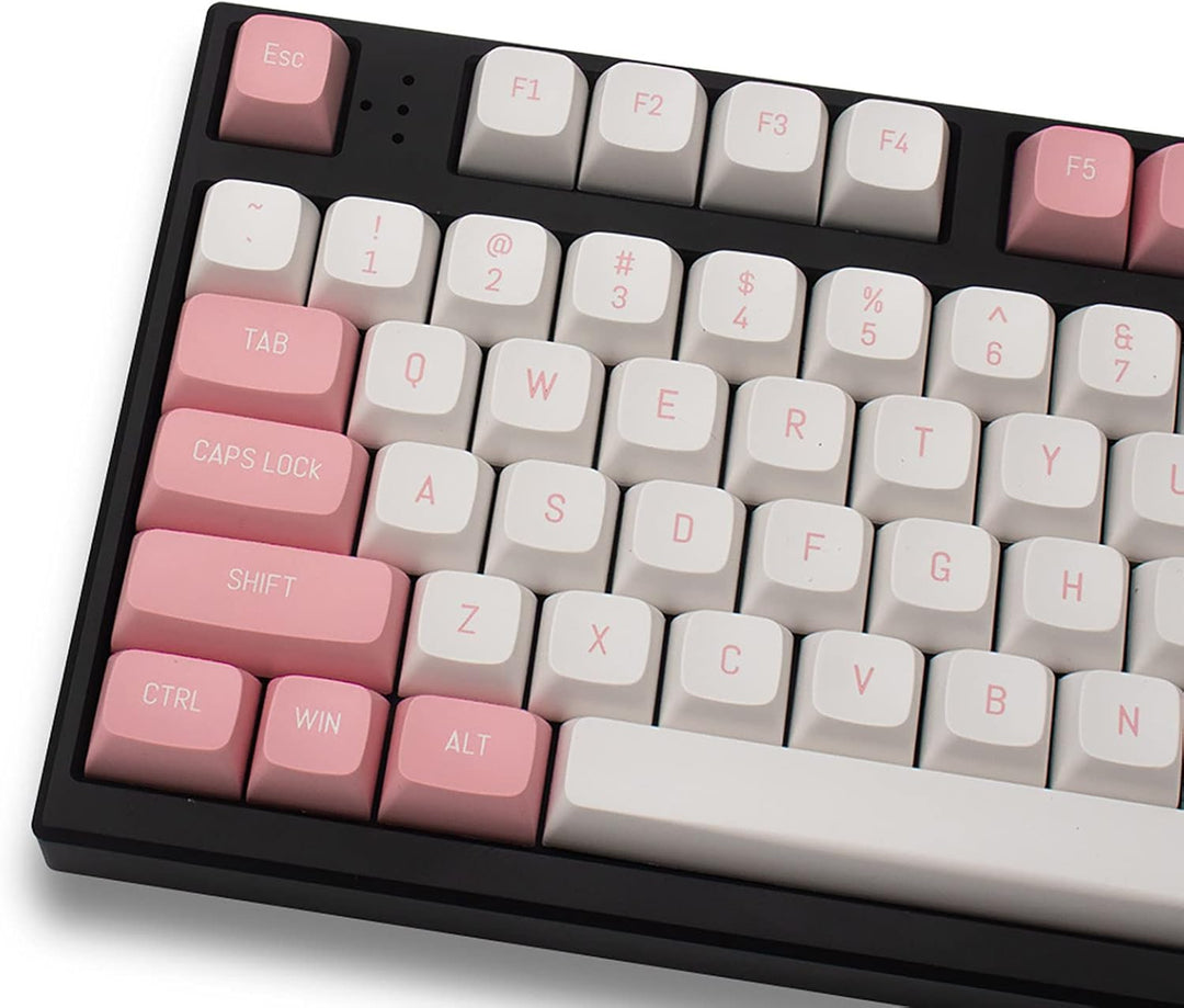 Double Shot Tastenkappen 150 Tasten MSA Profil ISO/ANSI Layout Rosa und Weiss Tastenkappen Set für C