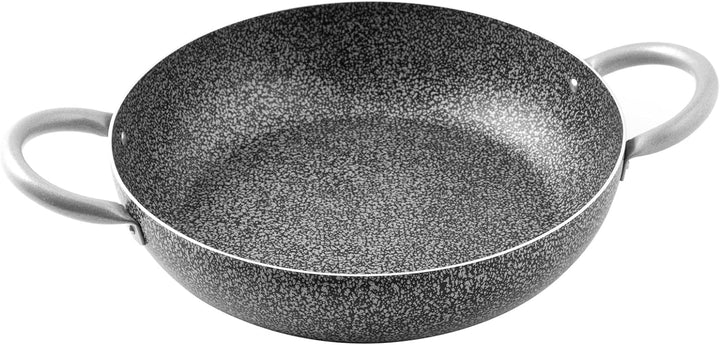 Home Family Stone Bratpfanne Antihaft mit 2 Griffen, Stein, Schwarz/Grau, 36 cm