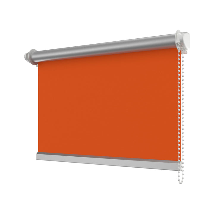 INTERDECO Verdunkelungsrollo/Thermo Rollo, Orange BxH 71 x 215 cm, Klemmfix Rollos ohne Bohren für B