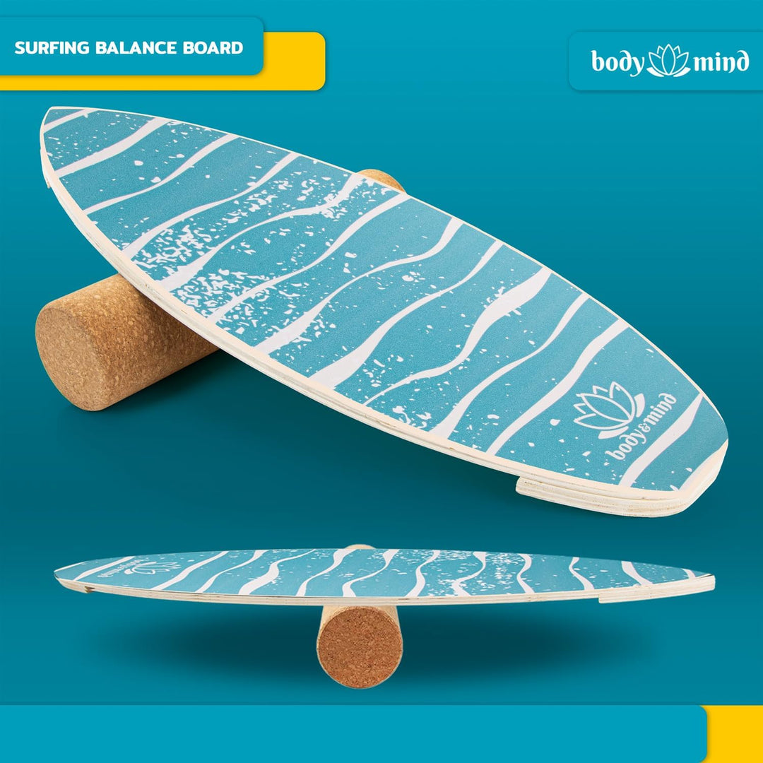Balance-Board Surfbrett Surf Balance Wackelbrett für Physiotherapie Surf-Training; Trainiert Gleichg
