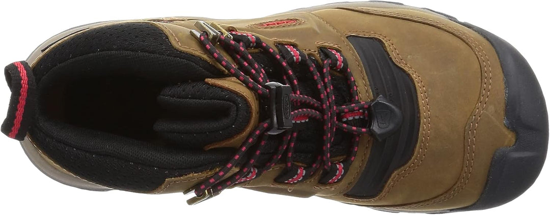 KEEN Unisex-Kinder Ridge Flex Mid wasserdichte Wanderstiefel 24 EU Bison Red Carpet, 24 EU Bison Red