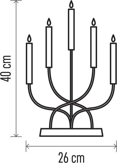 EMOS Metall LED-Kerzenständer, klassisch, Metall-Ständer mit 5 LED-Kerzen, weiss, Batteriebetrieben