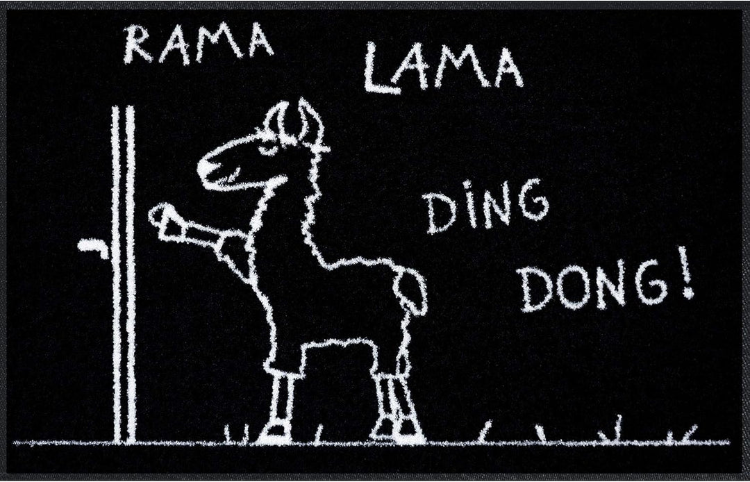 Salonloewe Fussmatte mit Spruch Rama Lama Ding Dong 050x075 Türmatte Fussmatte lustig Schmutzfangmat