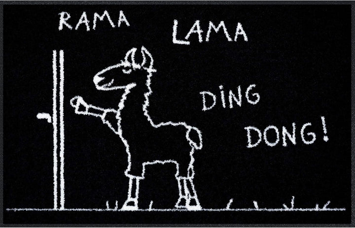Salonloewe Fussmatte mit Spruch Rama Lama Ding Dong 050x075 Türmatte Fussmatte lustig Schmutzfangmat