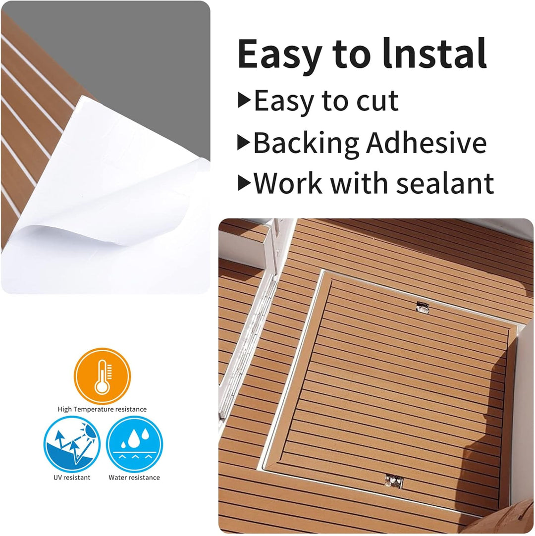 SenMore Eva Teak Selbstklebender Schaumboot Yachtboden rutschfeste Matte Marine Deckbeschläge für Bo