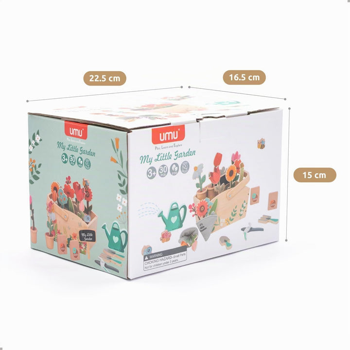umu® Garten-Set aus Holz für Kinder mit Zubehör - Gartenspielzeug für Kinder, Gartengeräte-Set für M