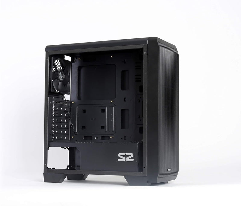 Zalman S2 PC Midi Tower ATX Gehäuse mit Lüfter, Computer Case ATX Gaming, PC Gehäuse Durchsichtig mi