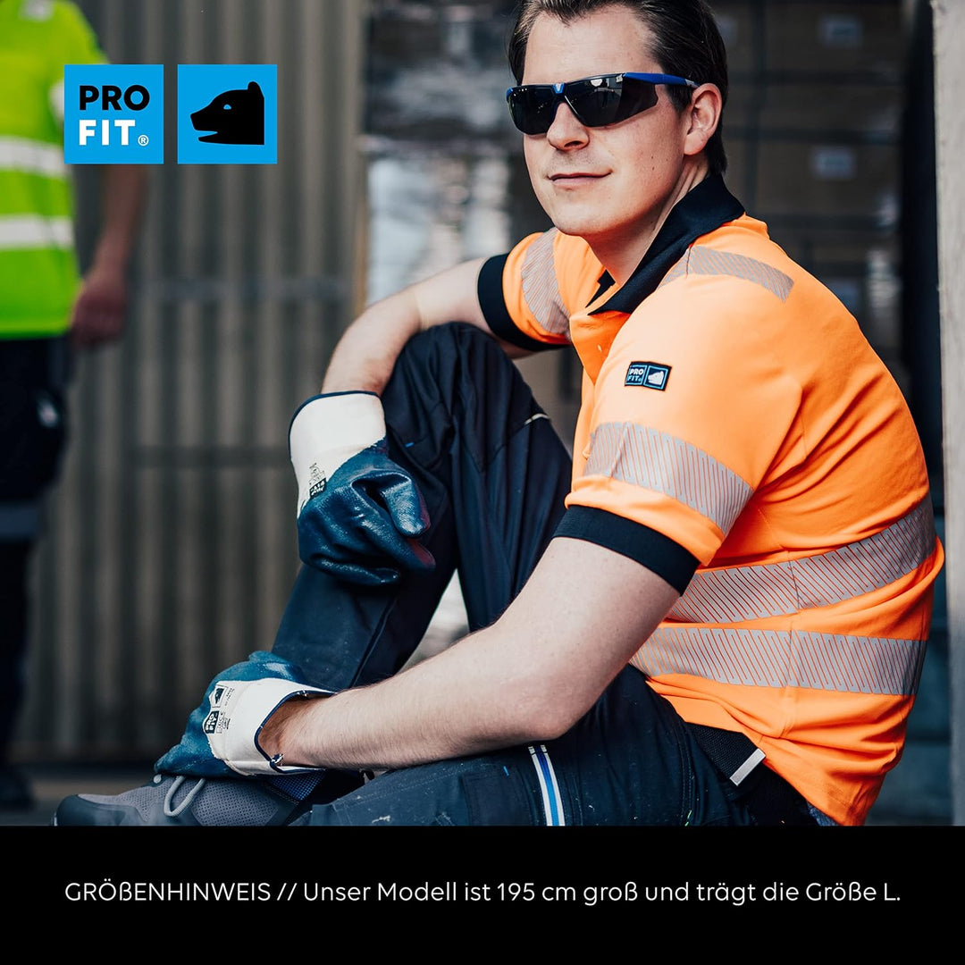 PRO FIT Warnschutz Poloshirt - EN ISO 20471 - UV-Schutz 40+ - Atmungsaktiv - Nachhaltiger Lyocellmix