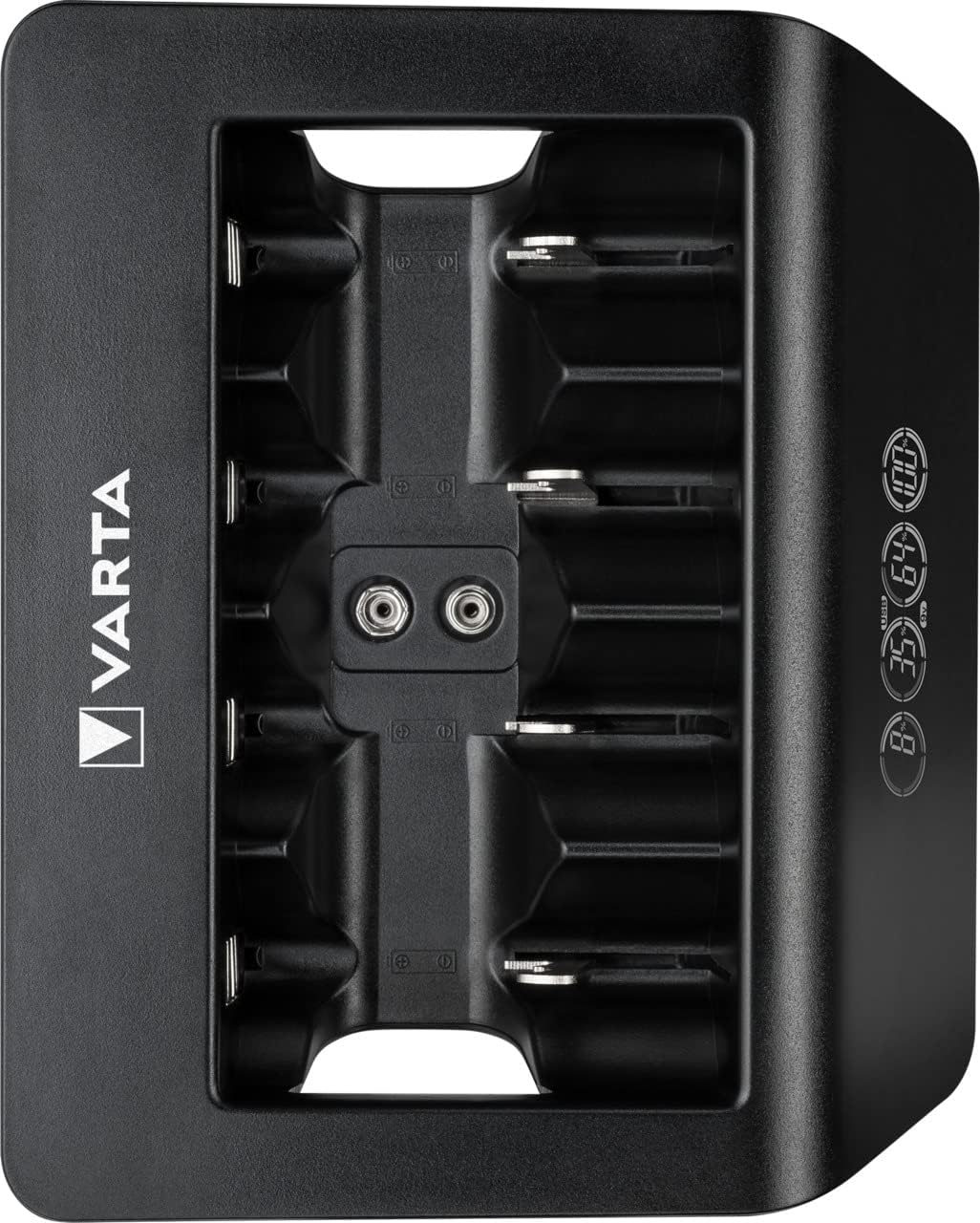 VARTA Universal Charger+, Ladegerät für Akkus in AA/AAA/9V und USB Geräte, Einzelschachtladung LCD U