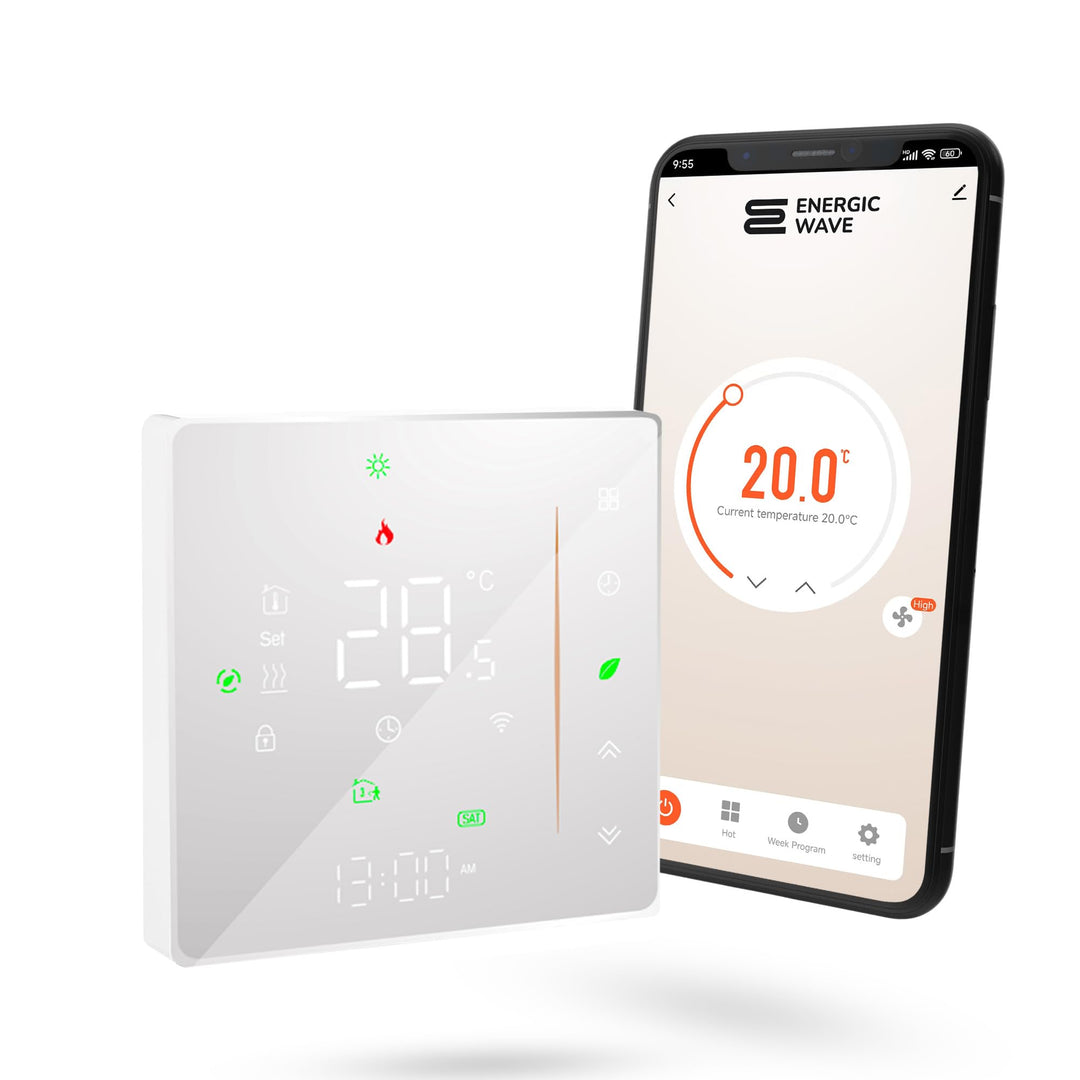 Thermostat für Elektrische Fussbodenheizung - Smart WIFI Programmierbar Raumthermostat Kompatibel mi