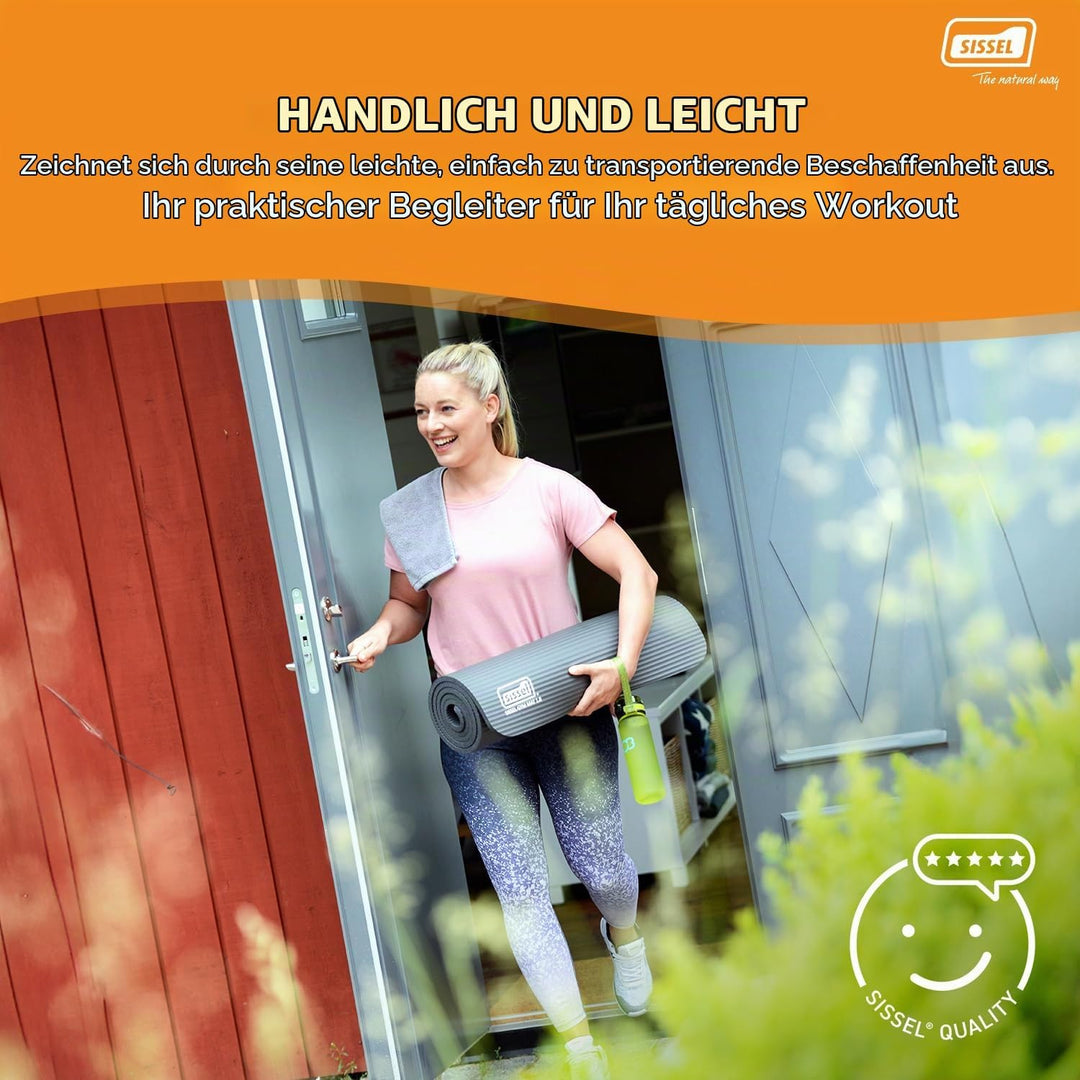 SISSEL® Gymnastikmatte 1,5cm | Hautfreundlich &amp; Rutschfest | Optimale Dämpfung | Leicht Einrollbar |
