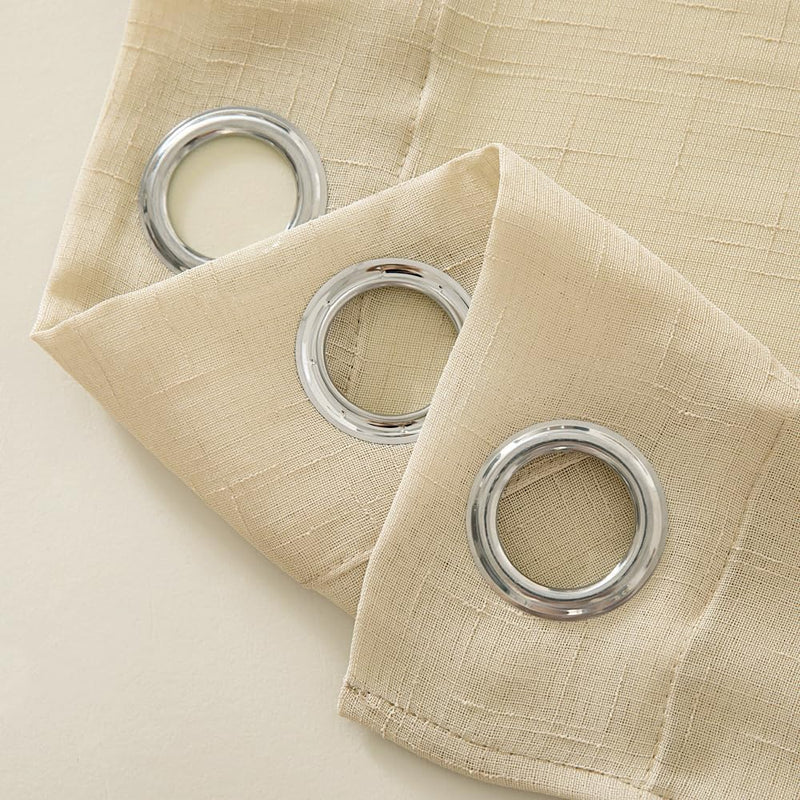 MIULEE 2er Set Voile Vorhang Sheer Leinenvorhang mit Ösen Transparente Leinen Optik Gardine Ösenscha