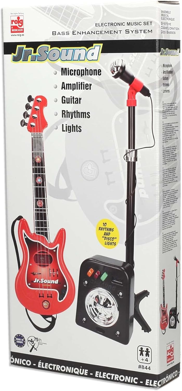 REIG 844 Spielzeug-Set mit 4-saitiger Gitarre und verstärktem Mikrofon