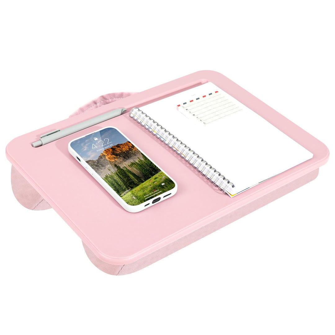 LAPGEAR Kompakter Schossschreibtisch – Rosenquarz – passend für Laptops bis zu 38,1 cm (15 Zoll) – S