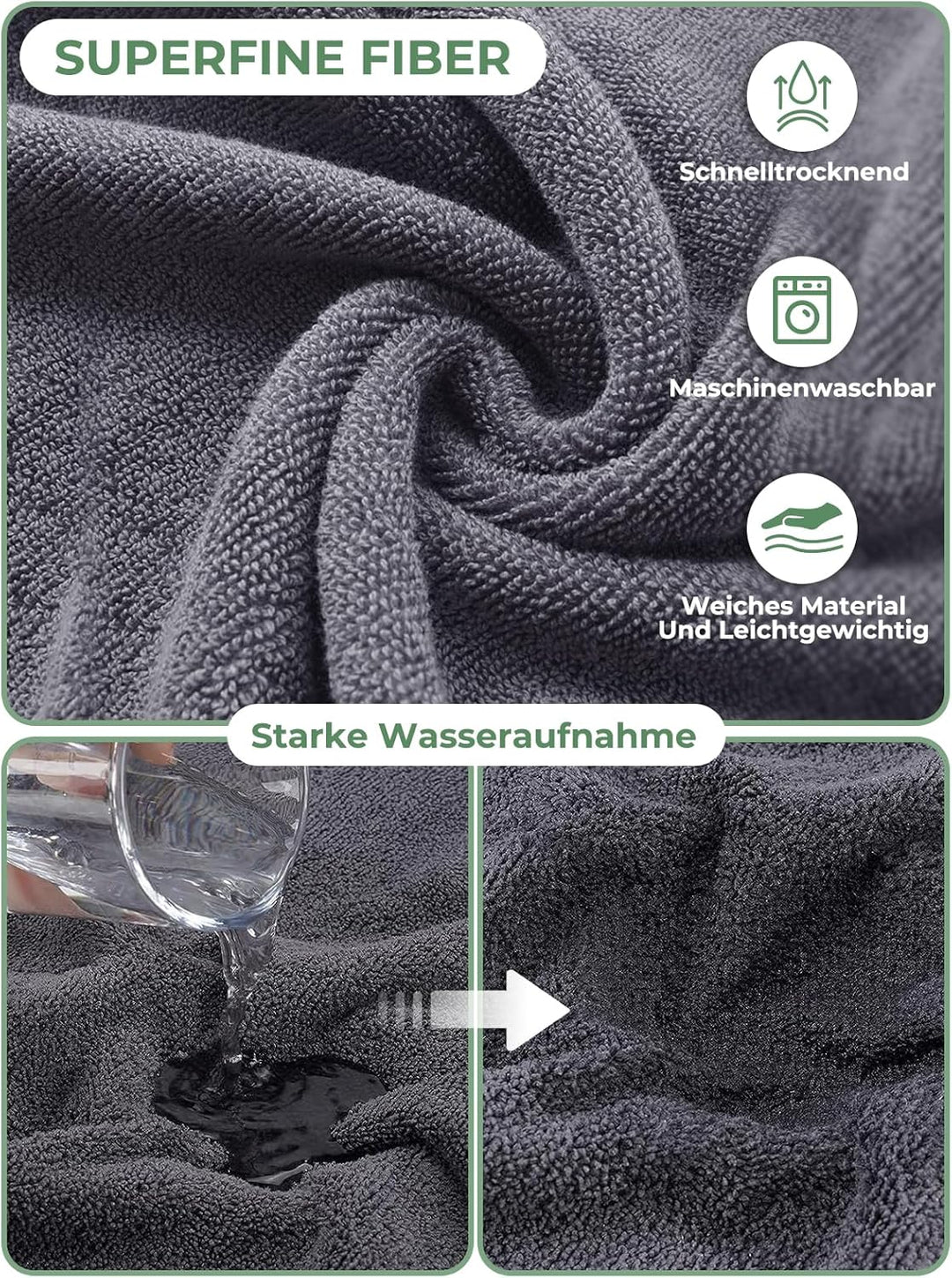 Bademantel für Hunde, Hundebademantel Aus Mikrofaser, Verstellbares Halsband Mit Klettverschluss Sch