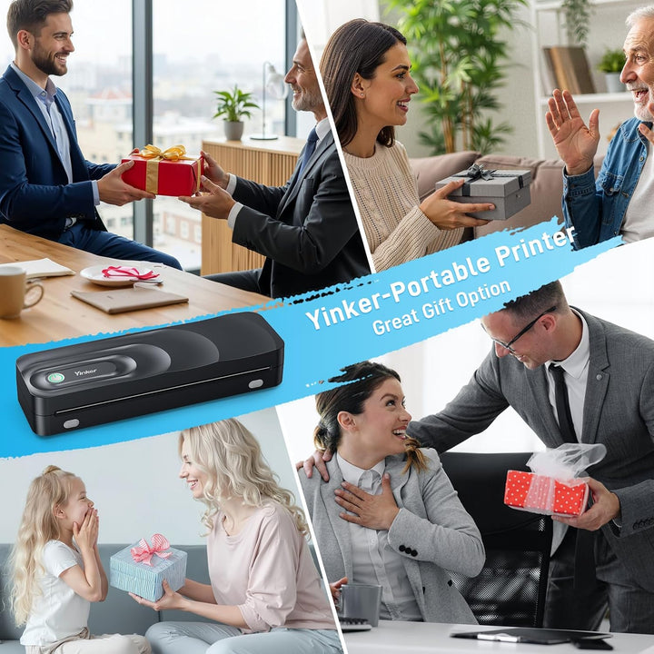 Tragbarer Thermodrucker A4 Bluetooth-Thermodrucker ohne Tinte, unterstützt US/A4 Thermopapier kompat