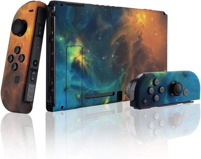 eXtremeRate Hülle Case für Nintendo Switch Joycon/Konsole, Rückgehäuse&Kickstand für Switch Console,