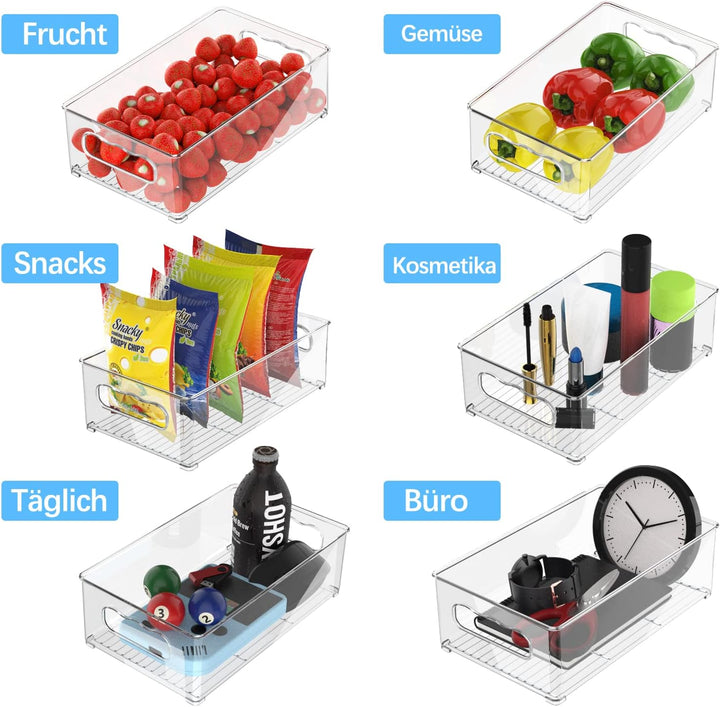 Kühlschrank Organizer Set - 6er Set (3 Grösse) Kühlschrank Organizer, Küchen Organizer für Speisekam