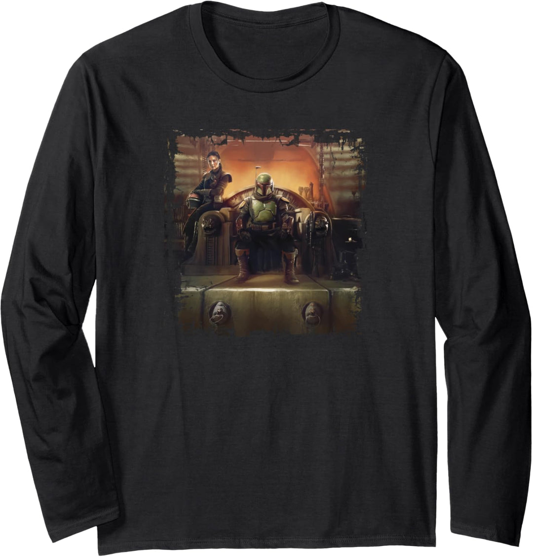 Star Wars The Book Of Boba Fett Group Shot Throne Portrait Langarmshirt