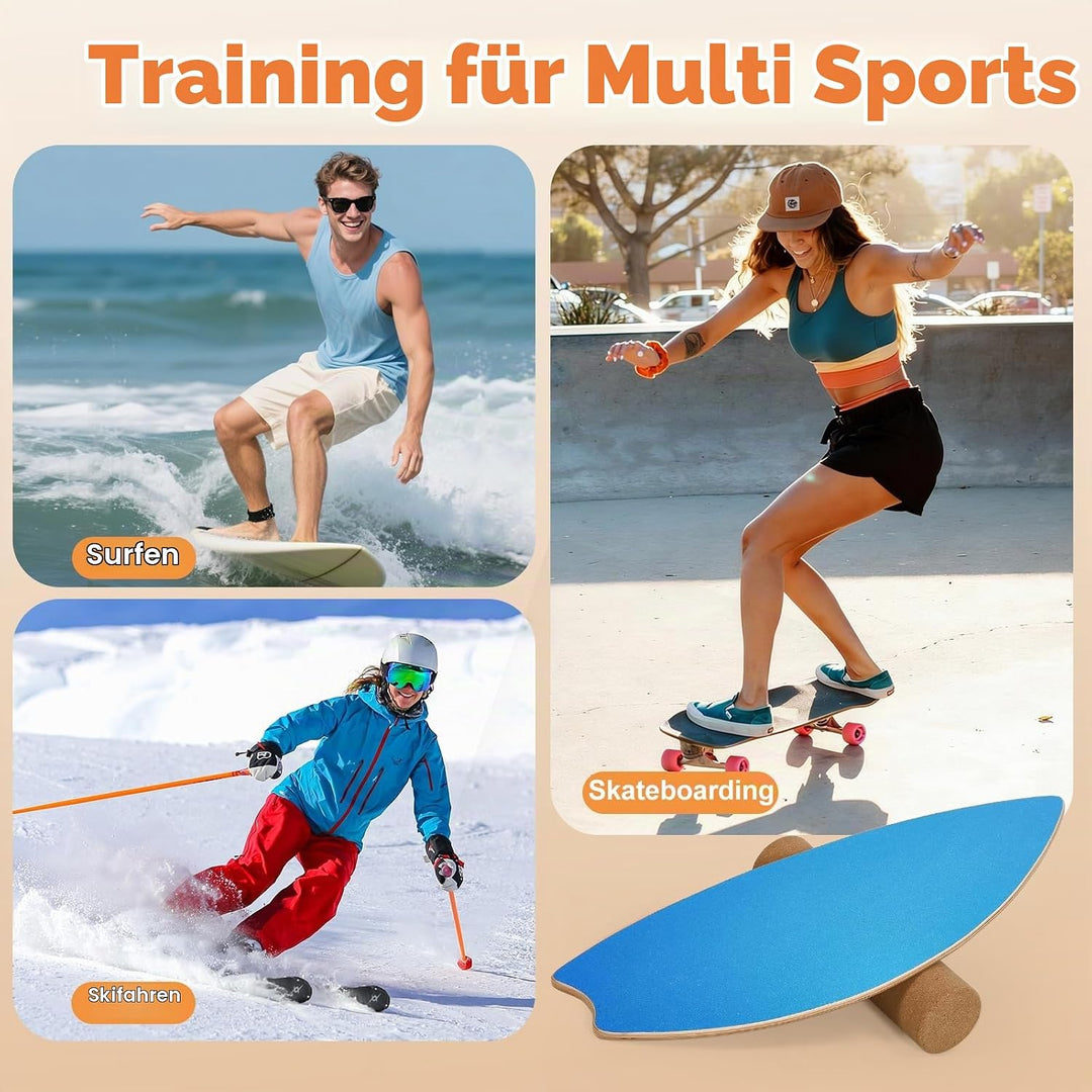 Balance Board für Erwachsene - Gleichgewichtstraining &amp; Core Training für Heimtraining, Holz Wobble