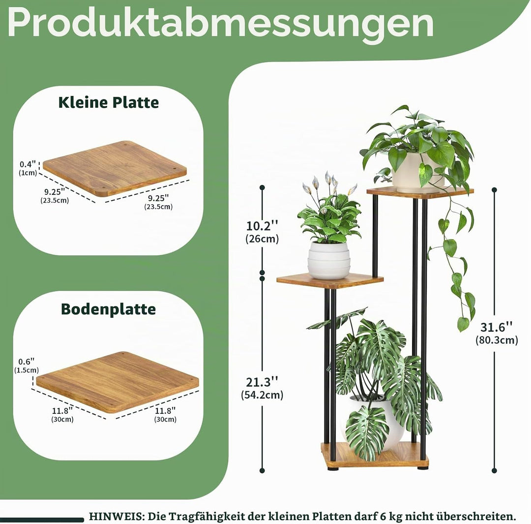 Digtokore Pflanzenständer für den Innenbereich, 3-stöckig, hoch, Pflanzenregal, Innen- und Aussenber