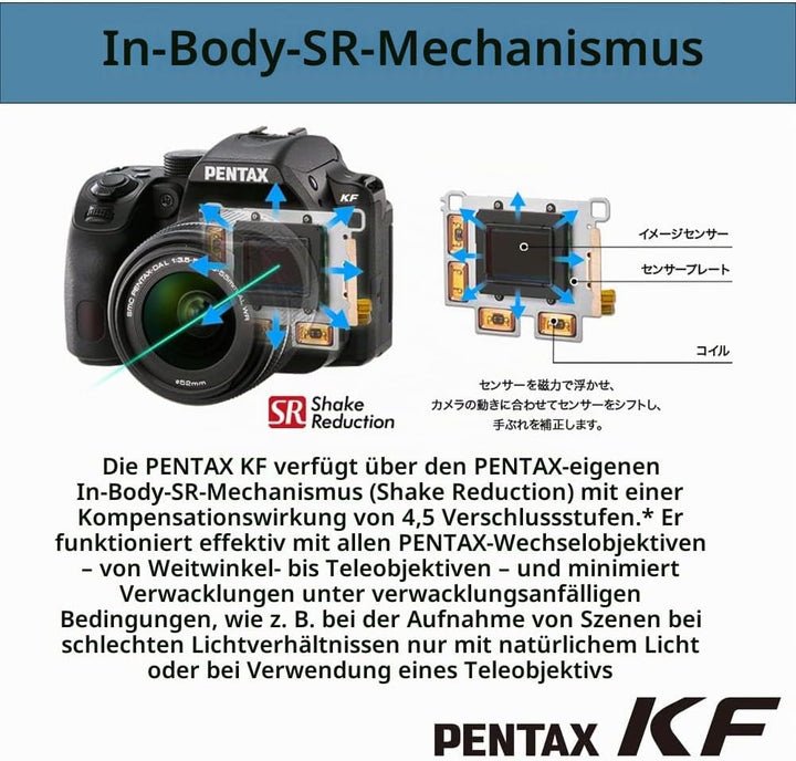 Pentax KF APS-C digitales SLR-Kamerakit mit 18-55 mm WR Zoomobjektiv, staubdicht, wetterfest, Vario-