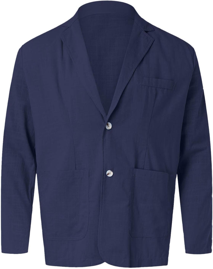 Leinen Blazer Herren, Sakko Herren Regular Fit, Blazer Herren Sportlich, Leinen Sakko Mit DREI Knöpf