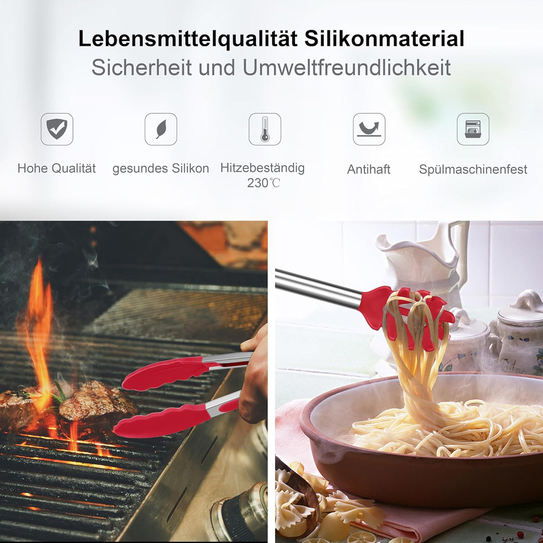 Herogo Küchenhelfer Set, 25 Stück Silikon Küchenutensilien mit Halter, Hitzebeständiger Kochbesteck