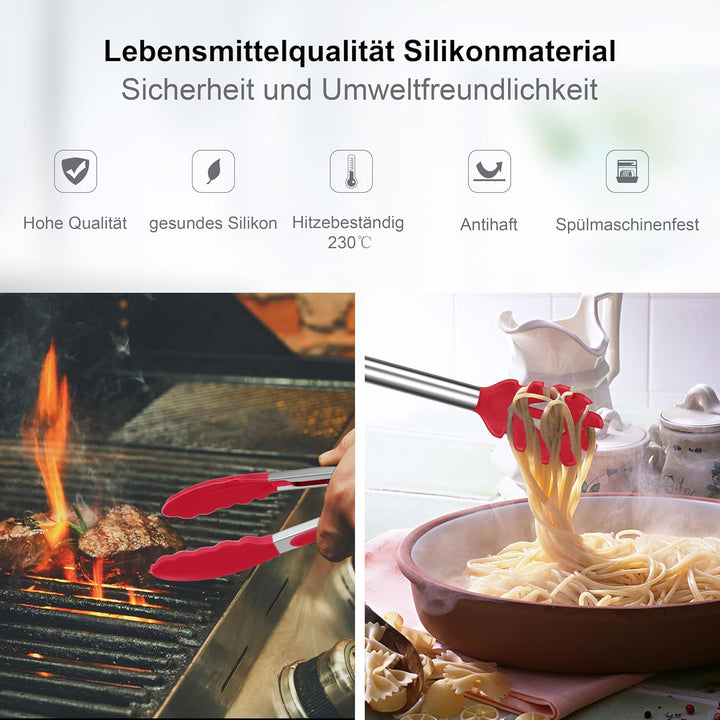 Herogo Küchenhelfer Set, 25 Stück Silikon Küchenutensilien mit Halter, Hitzebeständiger Kochbesteck