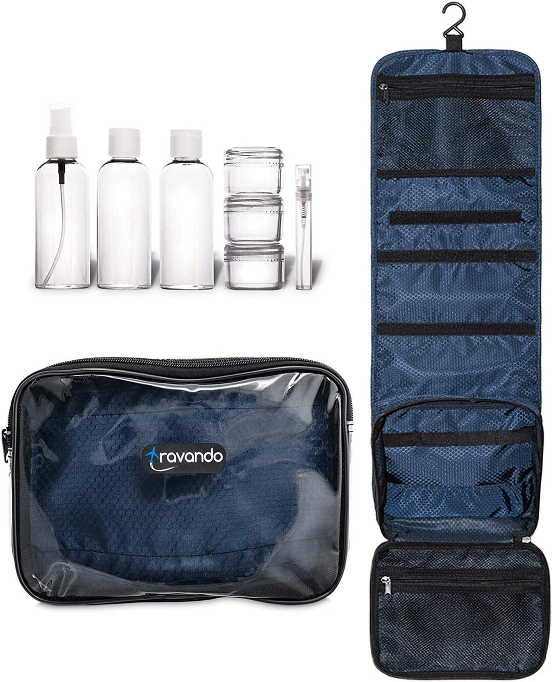 TRAVANDO Kulturbeutel Männer zum Aufhängen Kulturtasche Transparent Waschtasche Durchsichtig Waschbe
