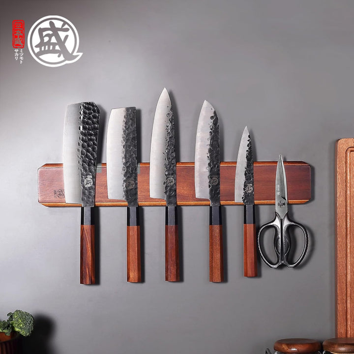 MITSUMOTO SAKARI 50 cm Magnetischer Messerhalter, Wandmontierter Küchenmesserhalter, Bohrfreier Mess