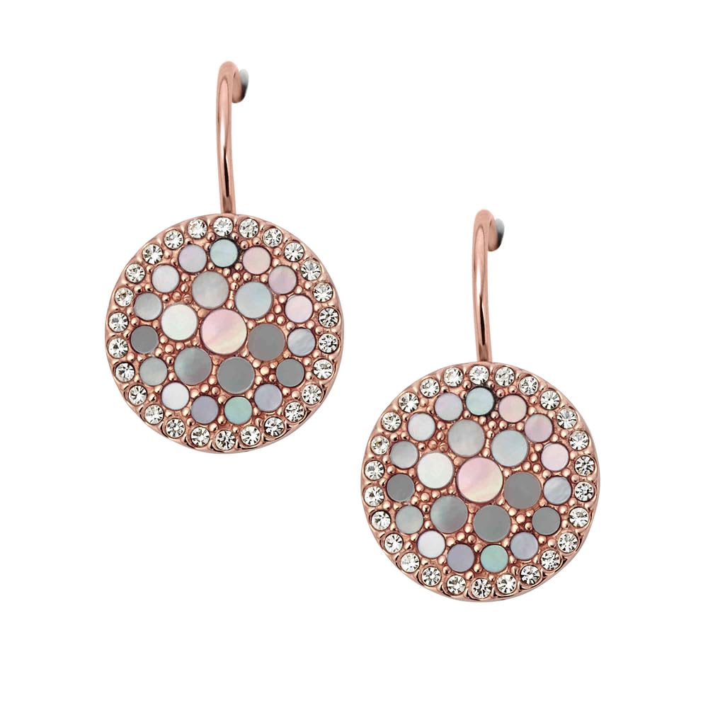 Fossil Ohrringe Für Frauen, 1,27 Cm Rose Gold Edelstahl-Ohrringe, JF01737791