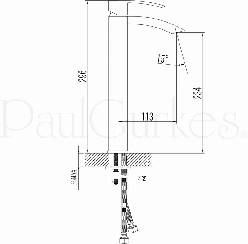 PaulGurkes Design Waschschalenarmatur Waschtischbatterie Armatur eckig