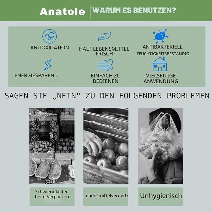 Anatole Frischhaltefolie Verpackungsmaschine aus Edelstahl 450mm Elektrischer Folienspender Kommerzi